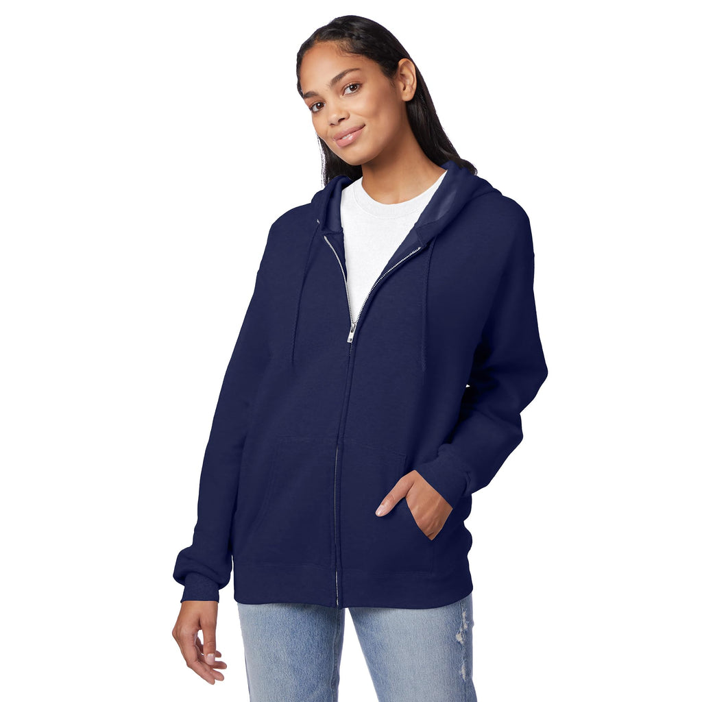 Hanes Men's Full-Zip Eco-Smart Hoodie, Light Blue, XX-Large Econic Blanks