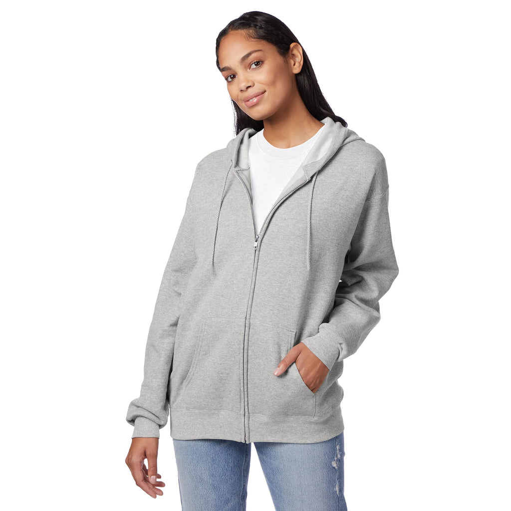 Hanes Men's Full-Zip Eco-Smart Hoodie, Light Blue, XX-Large Econic Blanks