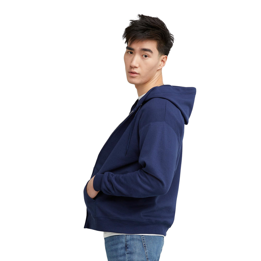 Hanes Men's Full-Zip Eco-Smart Hoodie, Light Blue, XX-Large Econic Blanks