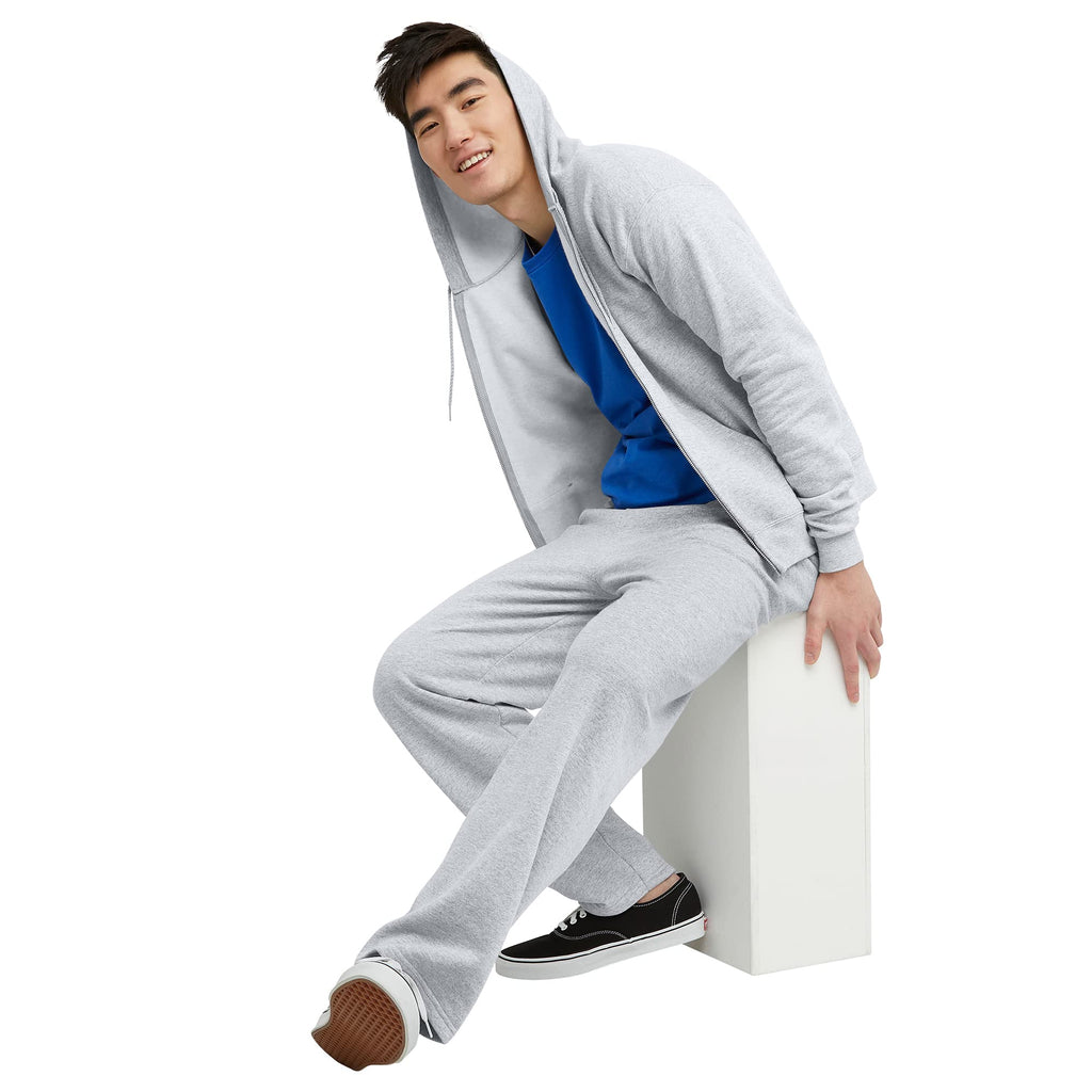 Hanes Men's Full-Zip Eco-Smart Hoodie, Light Blue, XX-Large Econic Blanks