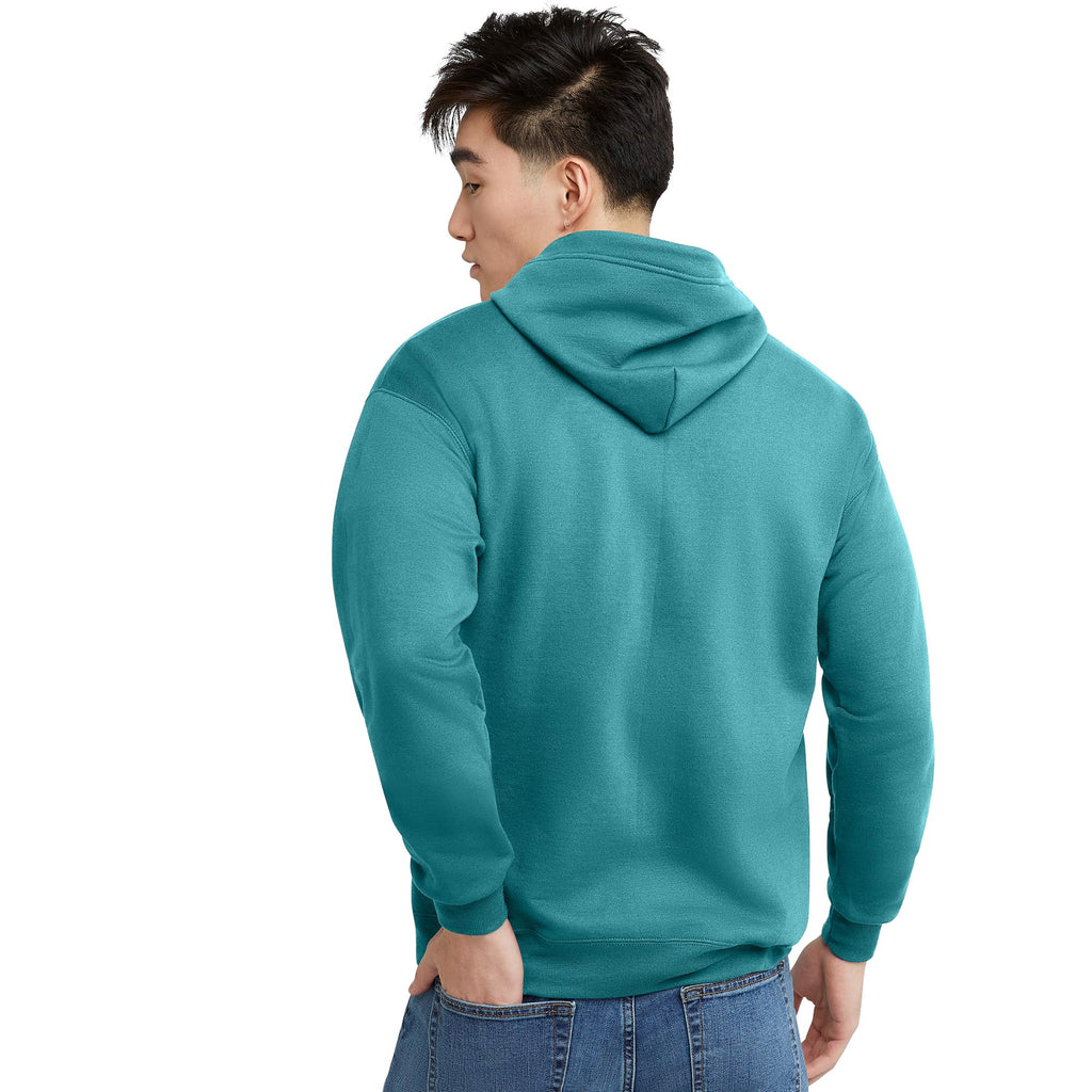 Hanes Men's Full-Zip Eco-Smart Hoodie, Light Blue, XX-Large Econic Blanks