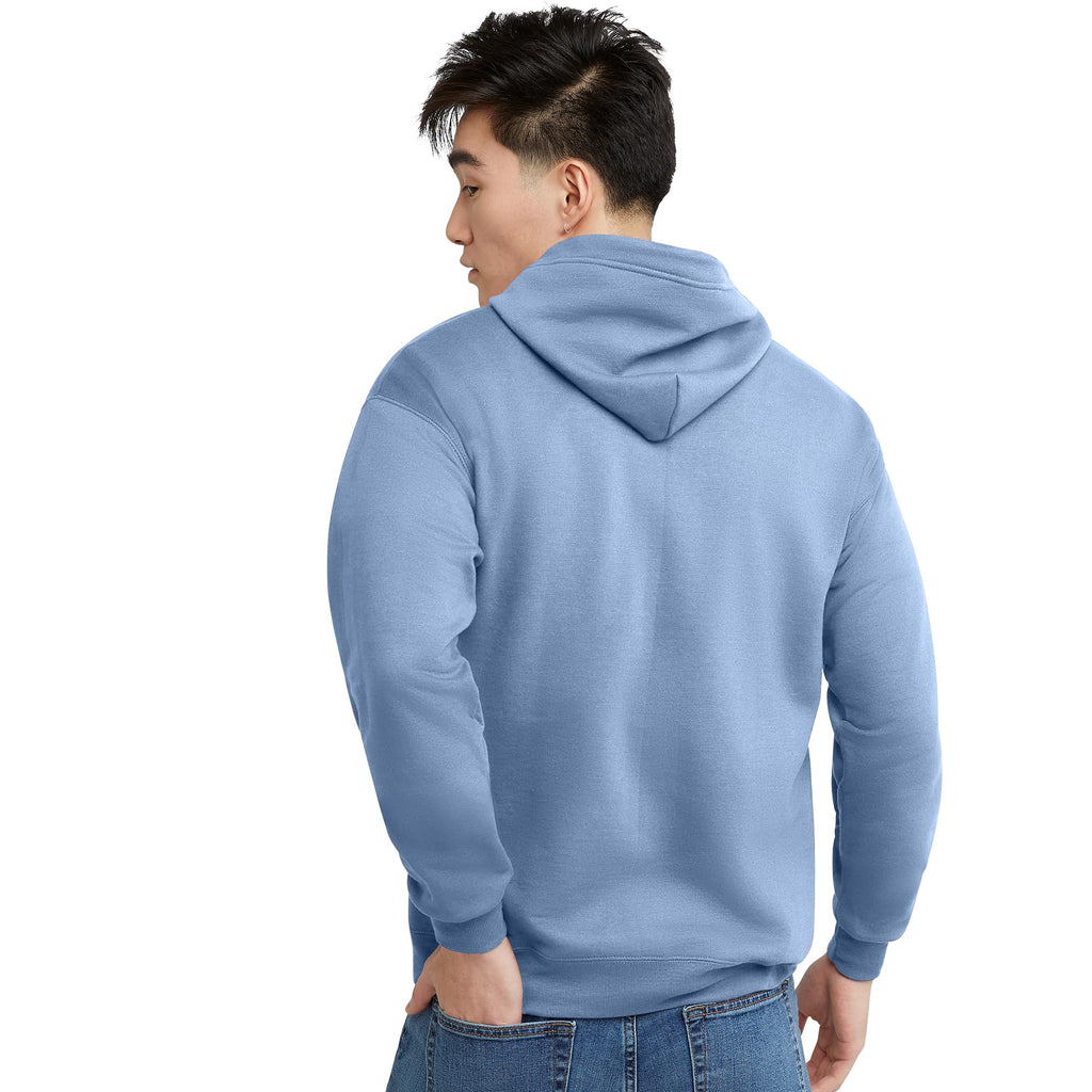 Hanes Men's Full-Zip Eco-Smart Hoodie, Light Blue, XX-Large Econic Blanks