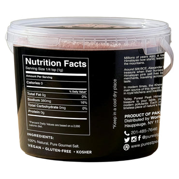 Purest Peak Fine Grain Himalayan Pink Salt, 10 LBS Bucket – Pure Gourmet Food Grade Chef Salt, Fine Grain Sea Salt, Natural Rock Salt, Kosher, Vegan, and Gluten Free Quick Pick Grocers