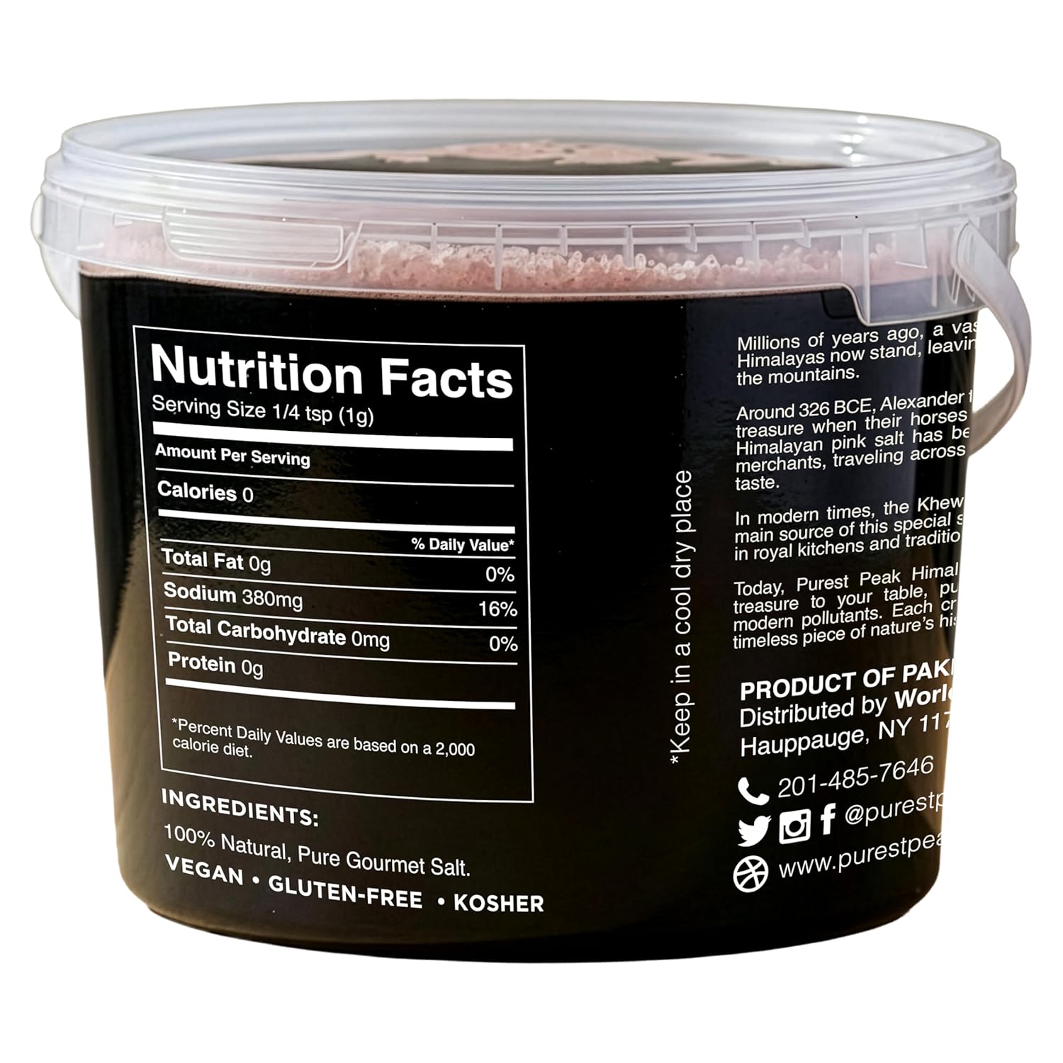 Purest Peak Fine Grain Himalayan Pink Salt, 10 LBS Bucket – Pure Gourmet Food Grade Chef Salt, Fine Grain Sea Salt, Natural Rock Salt, Kosher, Vegan, and Gluten Free Quick Pick Grocers