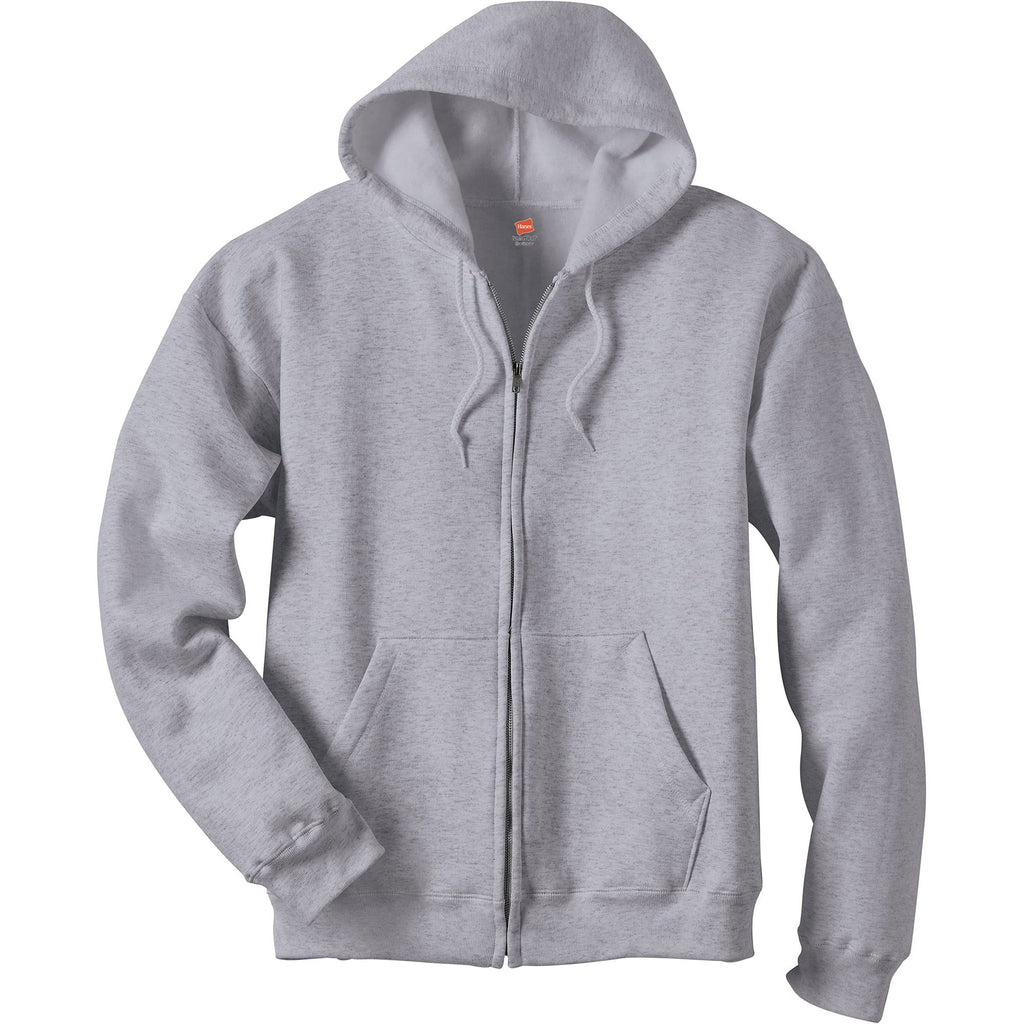 Hanes Men's Full-Zip Eco-Smart Hoodie, Light Blue, XX-Large Econic Blanks