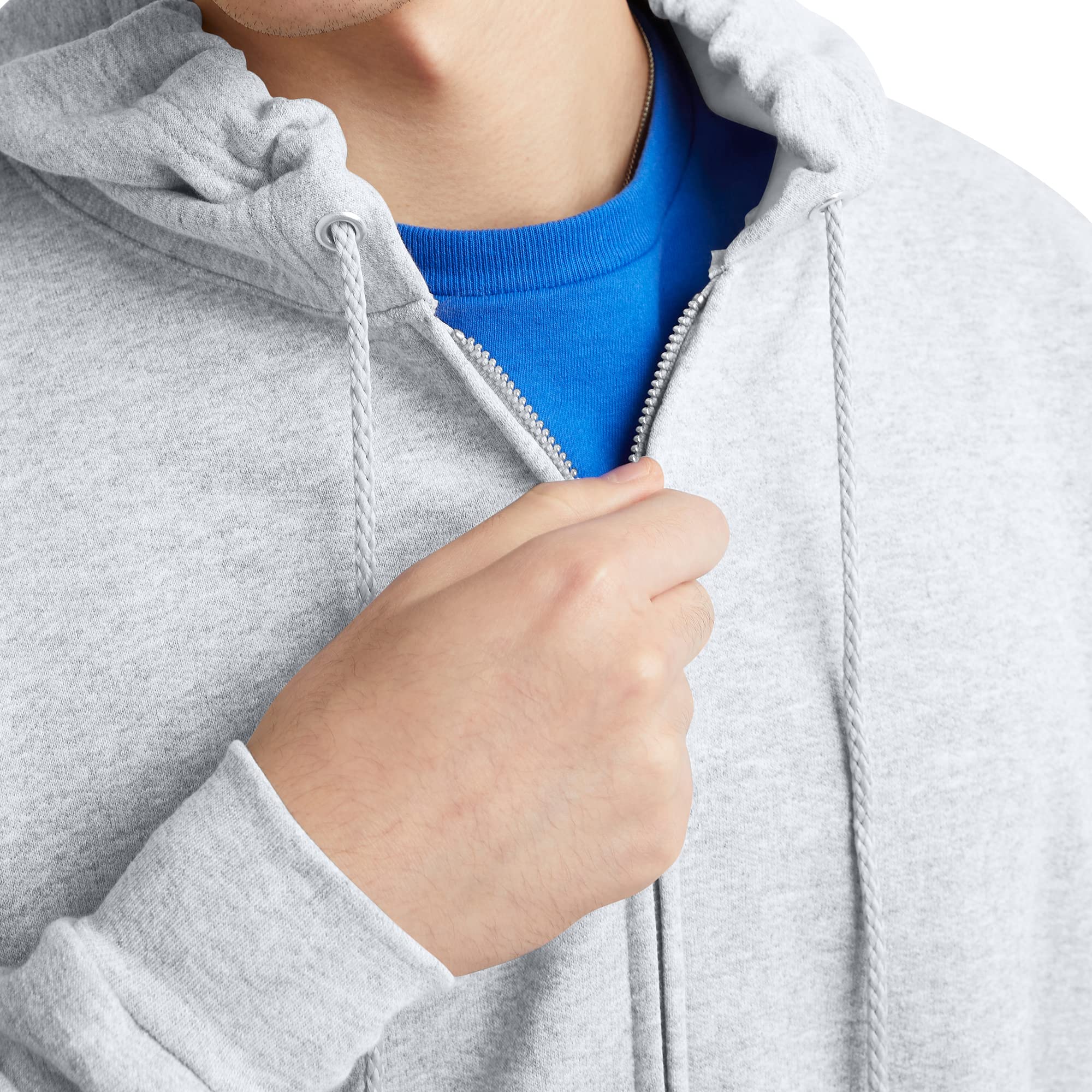 Hanes Men's Full-Zip Eco-Smart Hoodie, Light Blue, XX-Large Econic Blanks
