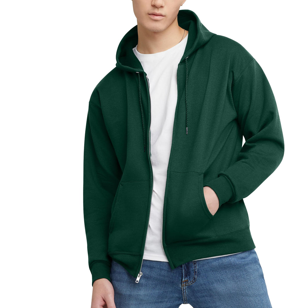 Hanes Men's Full-Zip Eco-Smart Hoodie, Light Blue, XX-Large Econic Blanks