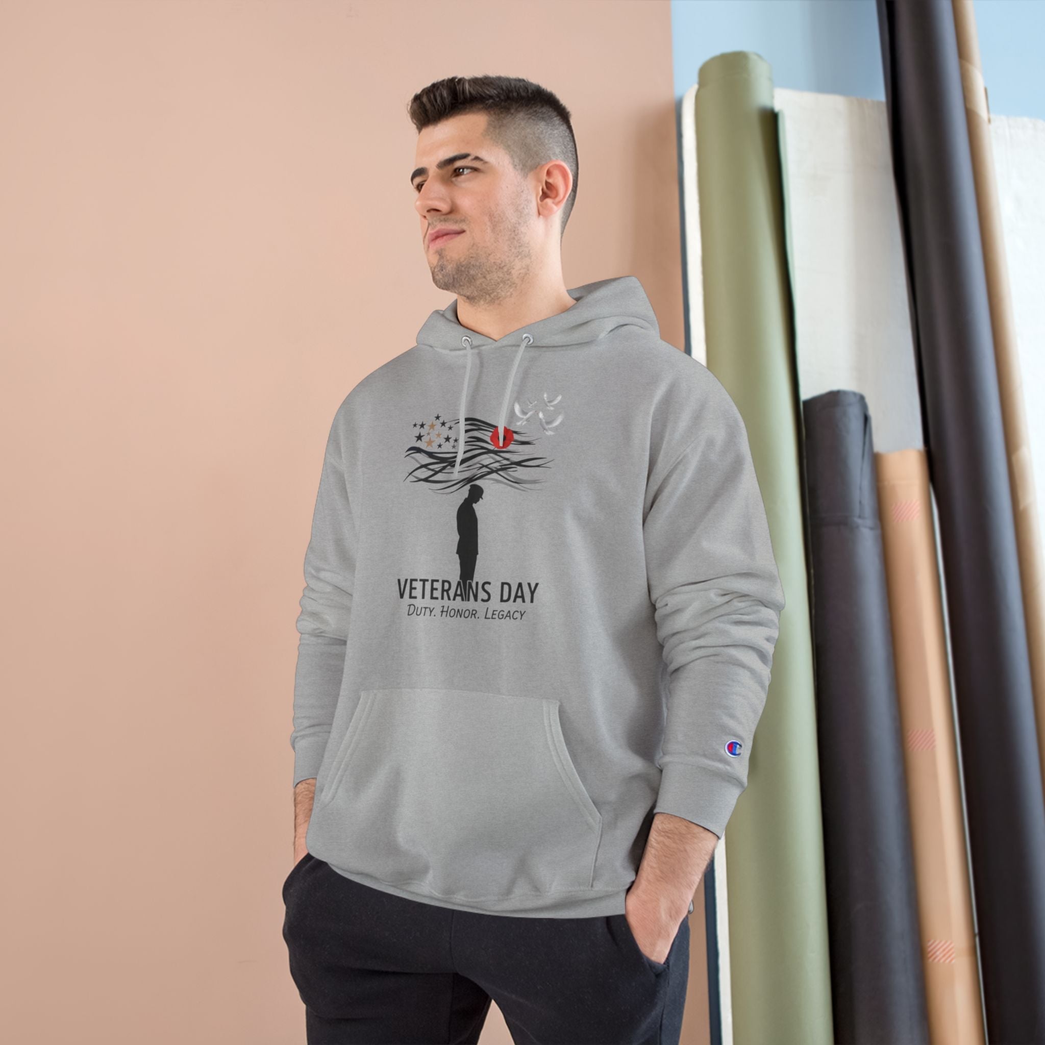 Veterans Day Champion Hoodie, Cozy Hoodie, Gift for Veterans, Memorial Day Apparel, Support Our Troops Printify