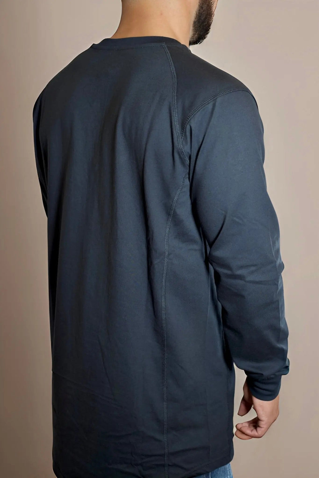 FR 3-Button Henley Shirt - Black Static FR
