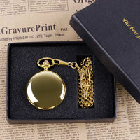 Luxury Gold Quartz Pocket Watch Gift Box Set For Family Fashion Casual Necklace Pendant Unisex Pocket&Fob Chain Watches with Box Quick Pick Grocers