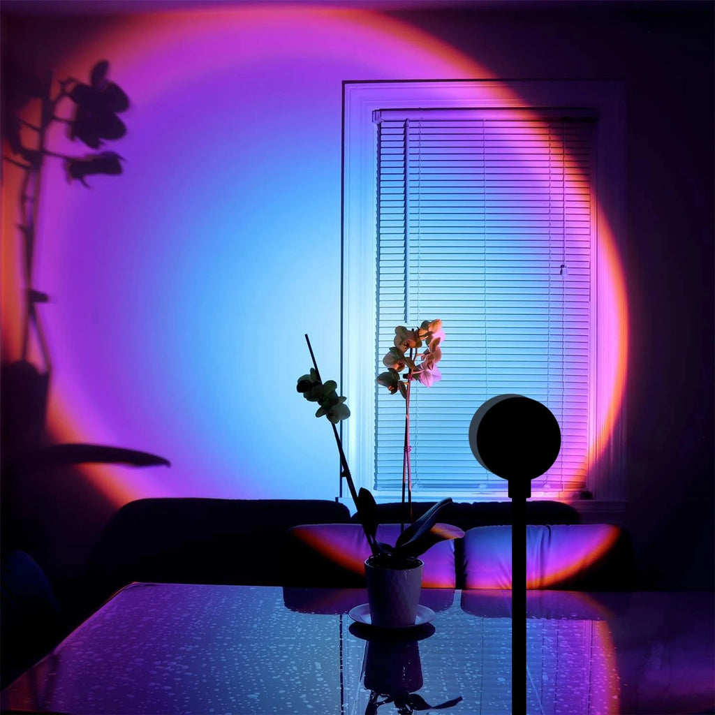 Rainbow projection lamp, USB decorative sunset atmosphere lamp, multi-angle rotatable, suitable for home living room and bedroom Quick Pick Grocers