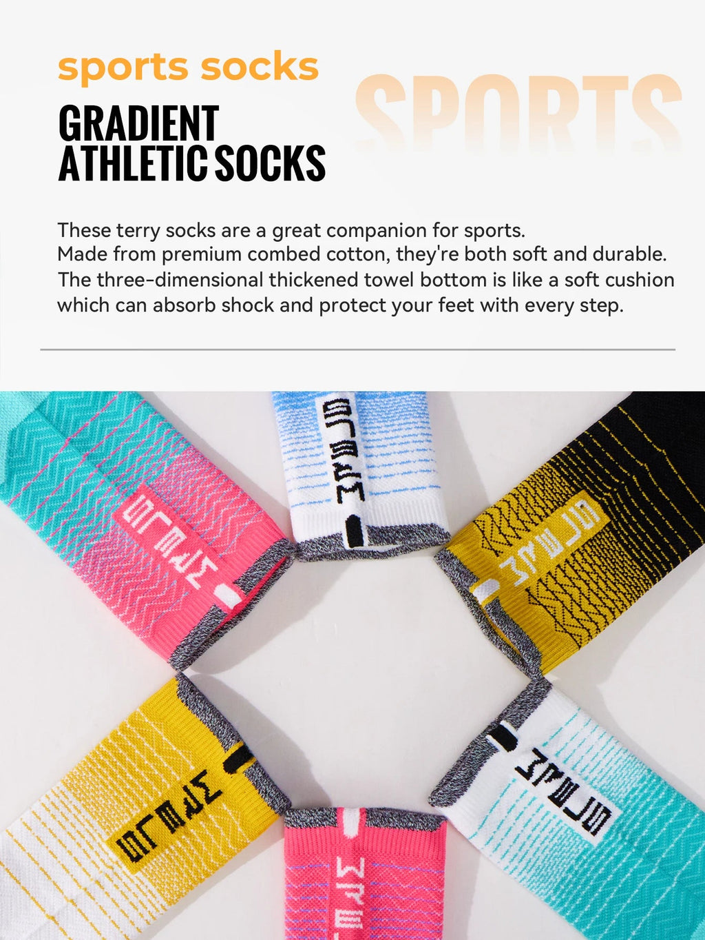 WRELS 1/2/3 Cushioned Sports Athletic Socks Breathable Running Socks Cushion Padded Moisture Wicking For Walking Hiking Running Quick Pick Grocers