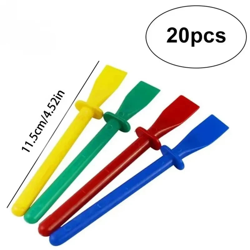 20pcs Glue Spreaders,Polypropylene Glue Smear Sticks Applicator, Painting Scrapers For Handmade DIY Art Leather Craft Tool Econic Blanks
