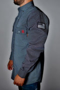 FR Pearl Snap Work Shirt - Shadow Black Static FR