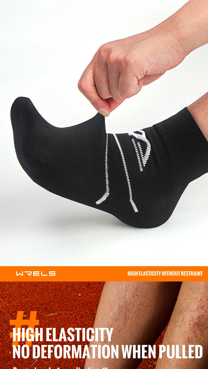 WRELS Professional Marathon Running Fitness Short Socks Women Men Sweat-absorbent Anti-friction Breathable Men's Athletic Socks Quick Pick Grocers