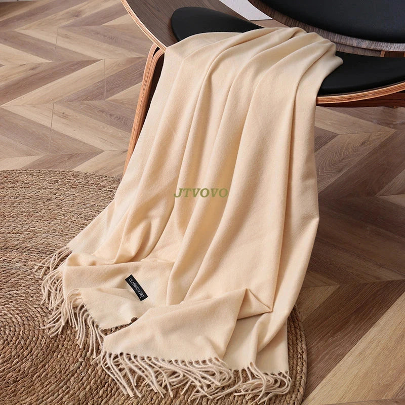 2022 fashion Tassels women scarf shawls and Wraps lady Designer solid female hijab stoles long pashmina foulard head scarves Econic Blanks