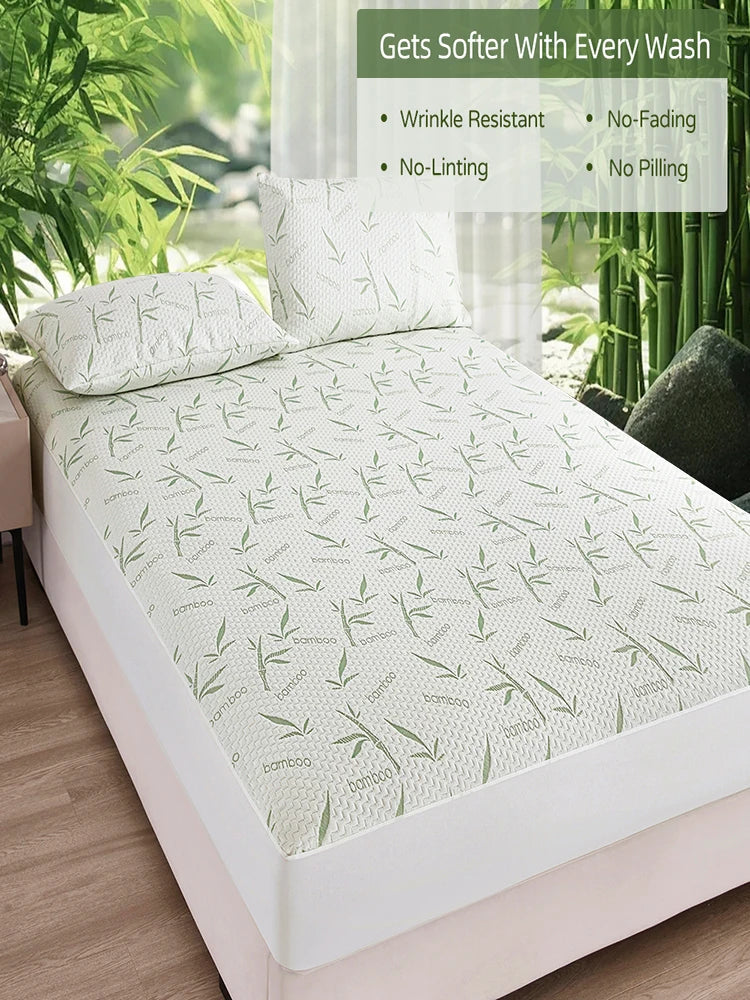 Bamboo Viscose Mattress Cover Fitted Style Soft And Breathable, Mattress Protector Twin Size Bed Fitted Sheet Quick Pick Grocers
