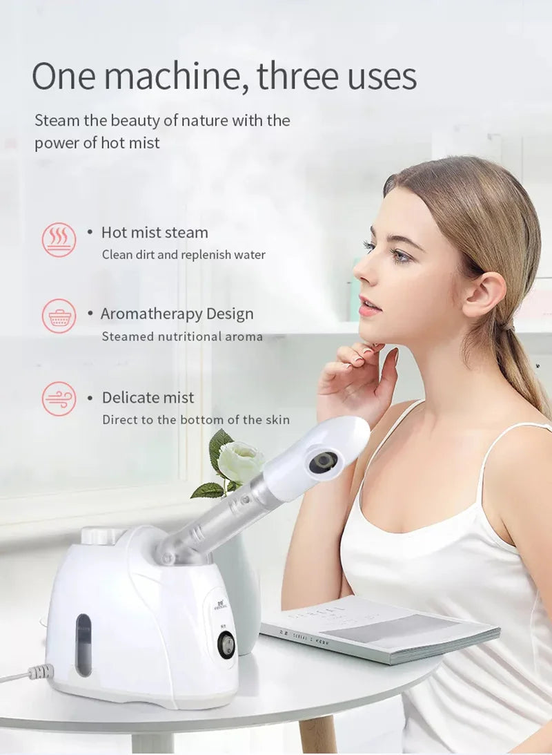Ozone Facial Steamer Warm Mist Humidifier for Face Deep Cleaning Vaporizer Sprayer Salon Home Spa Skin Care Whitening Quick Pick Grocers