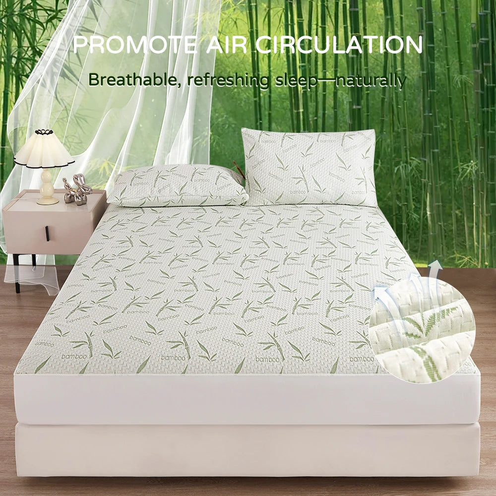 Bamboo Viscose Mattress Cover Fitted Style Soft And Breathable, Mattress Protector Twin Size Bed Fitted Sheet Quick Pick Grocers