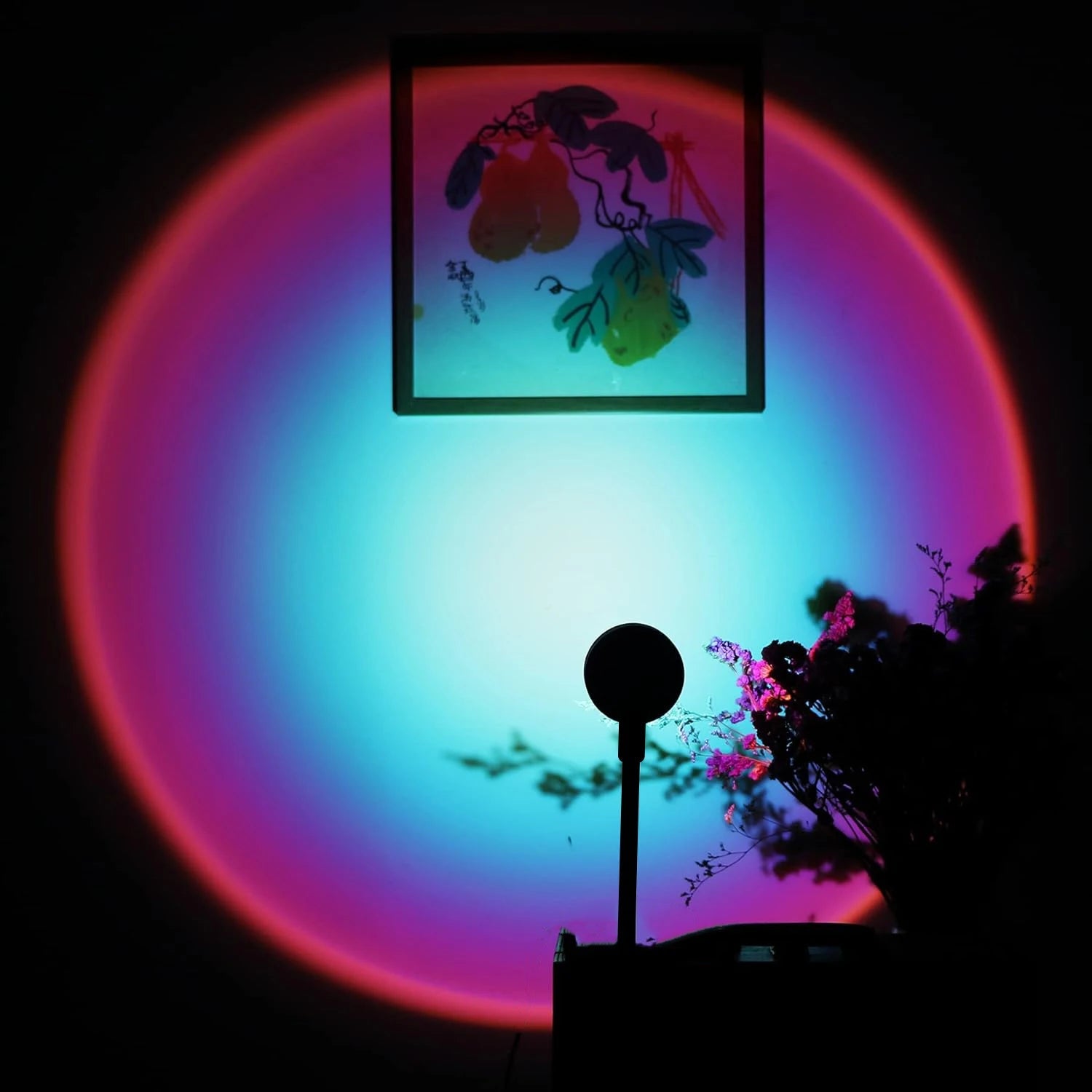 Rainbow projection lamp, USB decorative sunset atmosphere lamp, multi-angle rotatable, suitable for home living room and bedroom Quick Pick Grocers