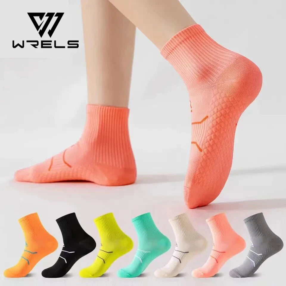 WRELS Professional Marathon Running Fitness Short Socks Women Men Sweat-absorbent Anti-friction Breathable Men's Athletic Socks Quick Pick Grocers