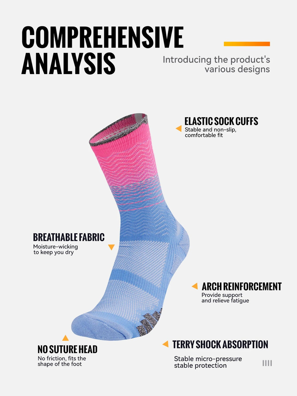 WRELS 1/2/3 Cushioned Sports Athletic Socks Breathable Running Socks Cushion Padded Moisture Wicking For Walking Hiking Running Quick Pick Grocers