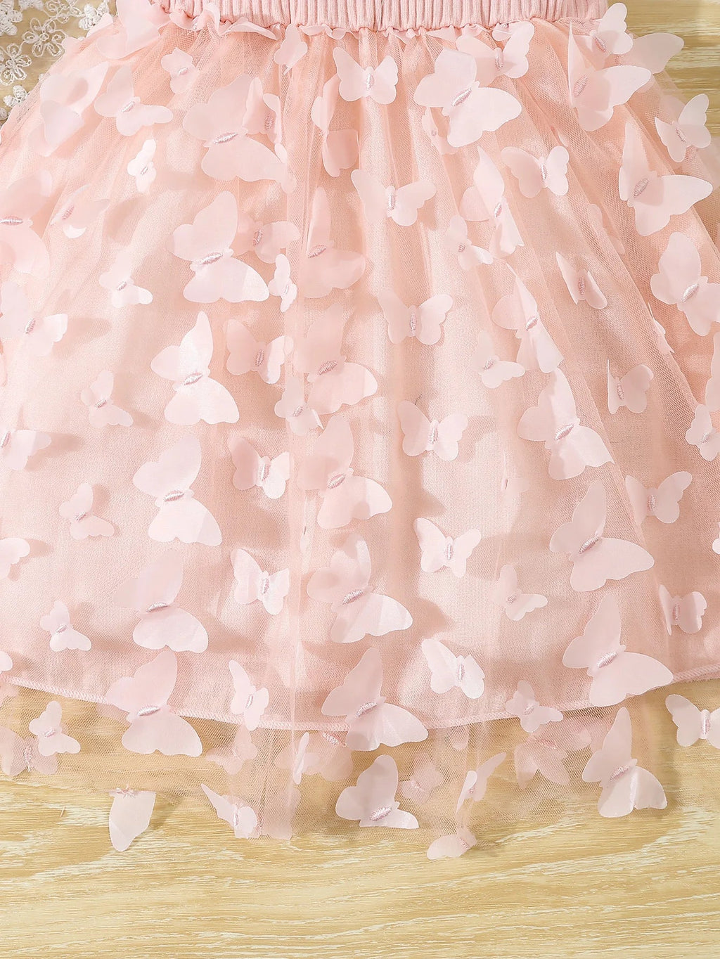 Summer Toddler  Kids  Girl's Clothes  Baby's Butterfly Decor Mesh Splicing Cami Dress Elegant Sleeveless Princess Dress Quick Pick Grocers