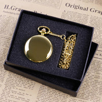 Luxury Gold Quartz Pocket Watch Gift Box Set For Family Fashion Casual Necklace Pendant Unisex Pocket&Fob Chain Watches with Box Quick Pick Grocers