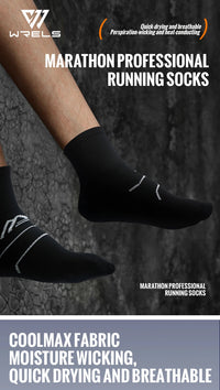 WRELS Professional Marathon Running Fitness Short Socks Women Men Sweat-absorbent Anti-friction Breathable Men's Athletic Socks Quick Pick Grocers