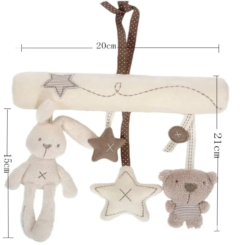 2025 New Hanging Bed Rabbit Baby Hand Bell Safety Seat Plush Toy Multifunctional Plush Toy Stroller Mobile Gifts Purest Peak