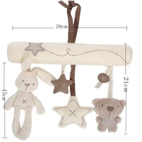 2025 New Hanging Bed Rabbit Baby Hand Bell Safety Seat Plush Toy Multifunctional Plush Toy Stroller Mobile Gifts Purest Peak