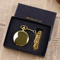 Luxury Gold Quartz Pocket Watch Gift Box Set For Family Fashion Casual Necklace Pendant Unisex Pocket&Fob Chain Watches with Box Quick Pick Grocers