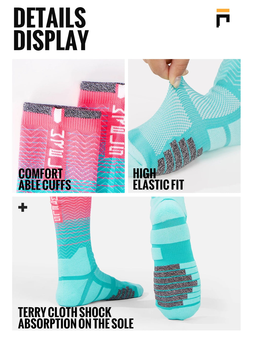 WRELS 1/2/3 Cushioned Sports Athletic Socks Breathable Running Socks Cushion Padded Moisture Wicking For Walking Hiking Running Quick Pick Grocers
