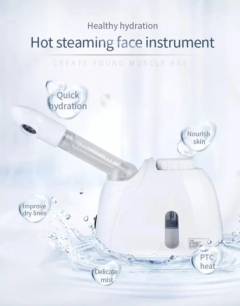 Ozone Facial Steamer Warm Mist Humidifier for Face Deep Cleaning Vaporizer Sprayer Salon Home Spa Skin Care Whitening Quick Pick Grocers