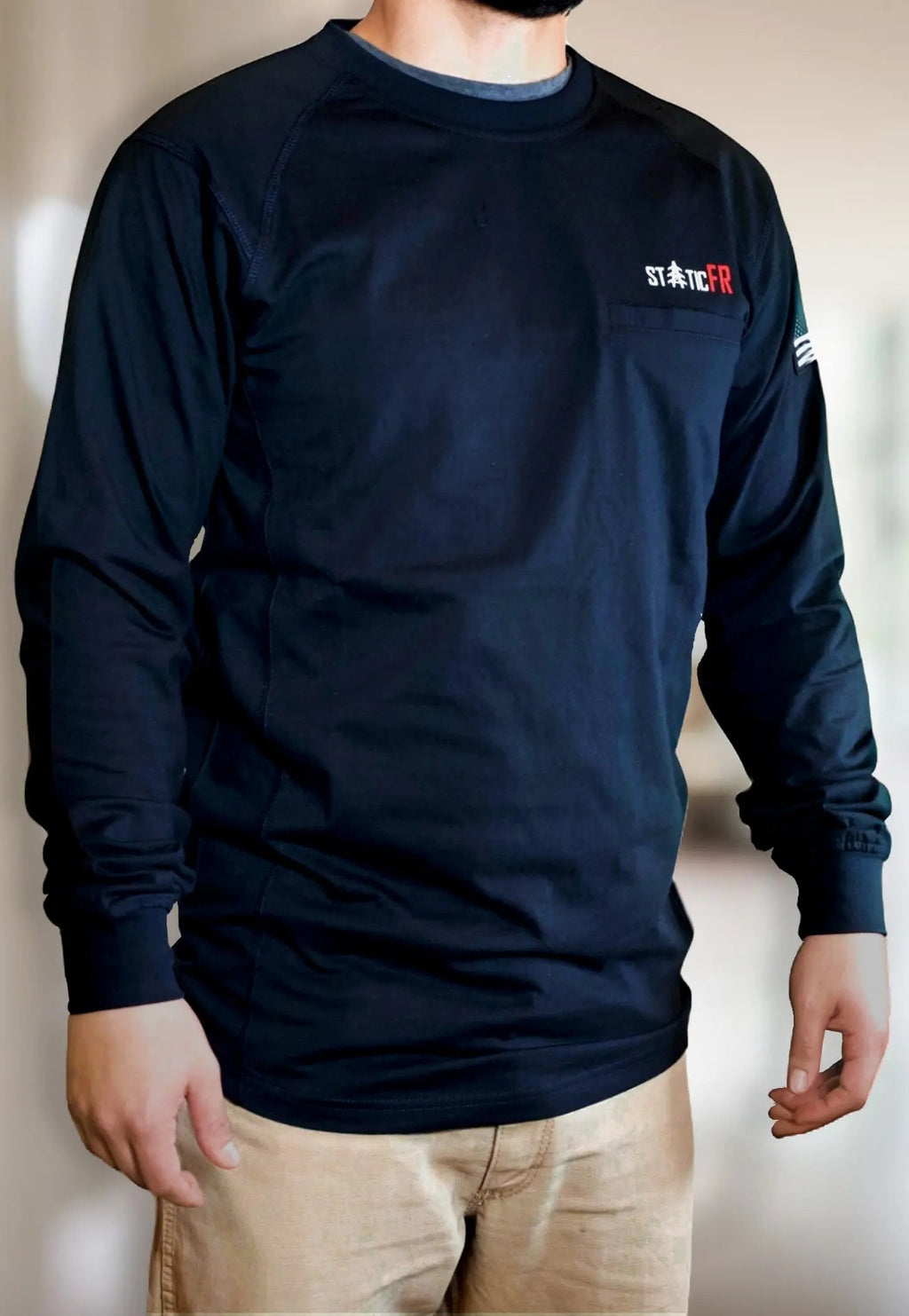 FR Crew Neck - Black Static FR