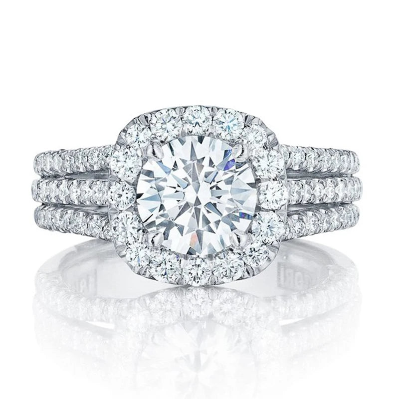 Huitan Trendy Women Rings with Brilliant Cubic Zirconia Luxury Engagement Rings Fashion Wedding Party Jewelry Drop Shipping Quick Pick Grocers
