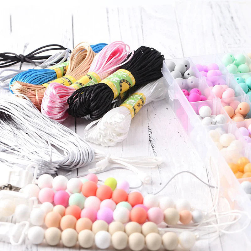 1pc 1mm 80m Satin Silk Rope Nylon Cord Colorful Baby Teether Accessories Teething Necklace Rattail Cord DIY Tool Toys Baby Purest Peak