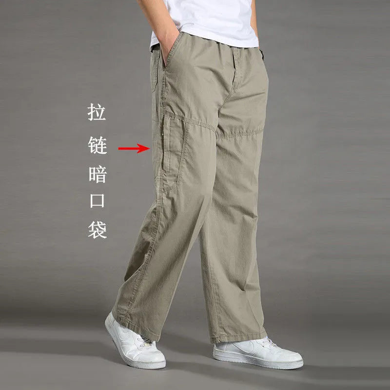 Men's Cargo Pants Summer Spring Cotton Work Wear New In Large Size 6XL Casual Climbing Joggers Sweatpants Hombre Autumn Trousers Quick Pick Grocers