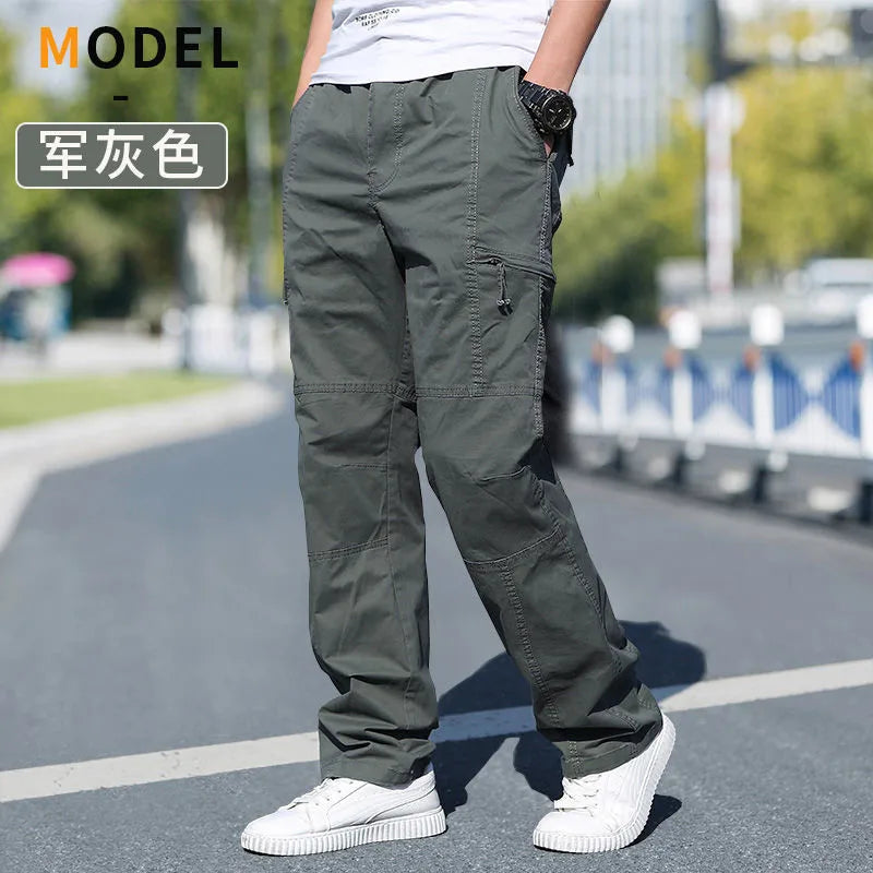 Men's Cargo Pants Summer Spring Cotton Work Wear New In Large Size 6XL Casual Climbing Joggers Sweatpants Hombre Autumn Trousers Quick Pick Grocers