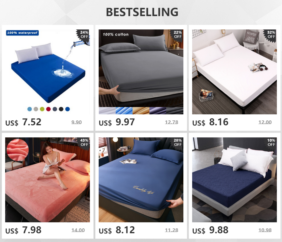 Cotton Fitted Sheet with Elastic Bands Non Slip Adjustable Mattress Covers for Single Double King Queen Bed,140/160/200cm Quick Pick Grocers