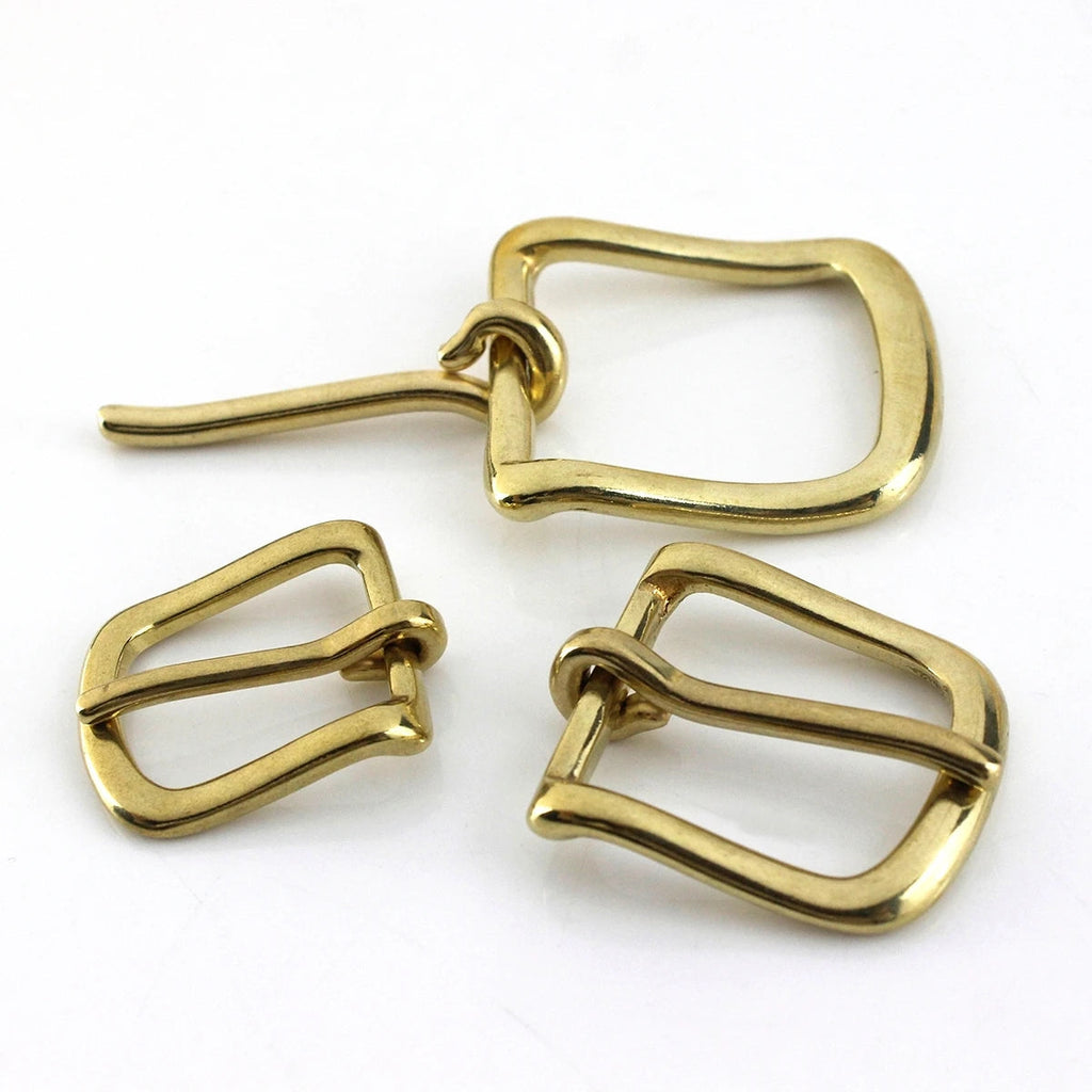 Solid Brass Belt Buckle End Bar Heel bar Buckle Single Pin Belt Half Buckle For Leather Craft Bag Strap Jeans Webbing Dog Collar Quick Pick Grocers
