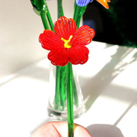 Handmade Colorful Murano Glass Flower Craft Figurine Wedding Valentine's Day Favors Gifts Table Miniature Vase Decor Ornaments Quick Pick Grocers