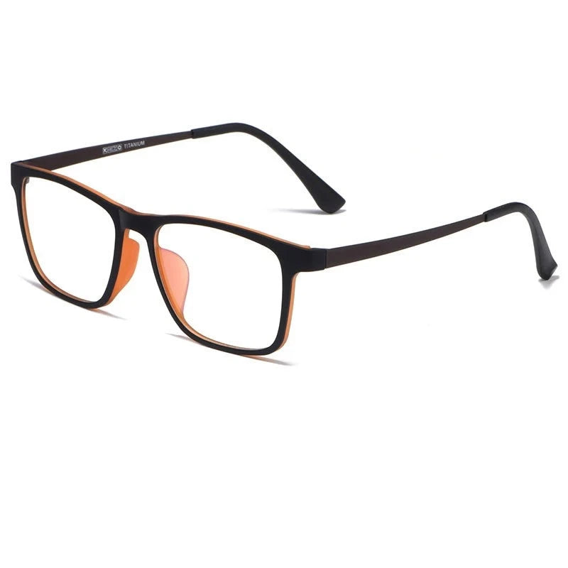 YIMARUILI Ultra Light Fashion Men's Glasses Frames Square Comfortable Pure Titanium Optical Prescription Big Eyeglasses HR3068 Econic Blanks