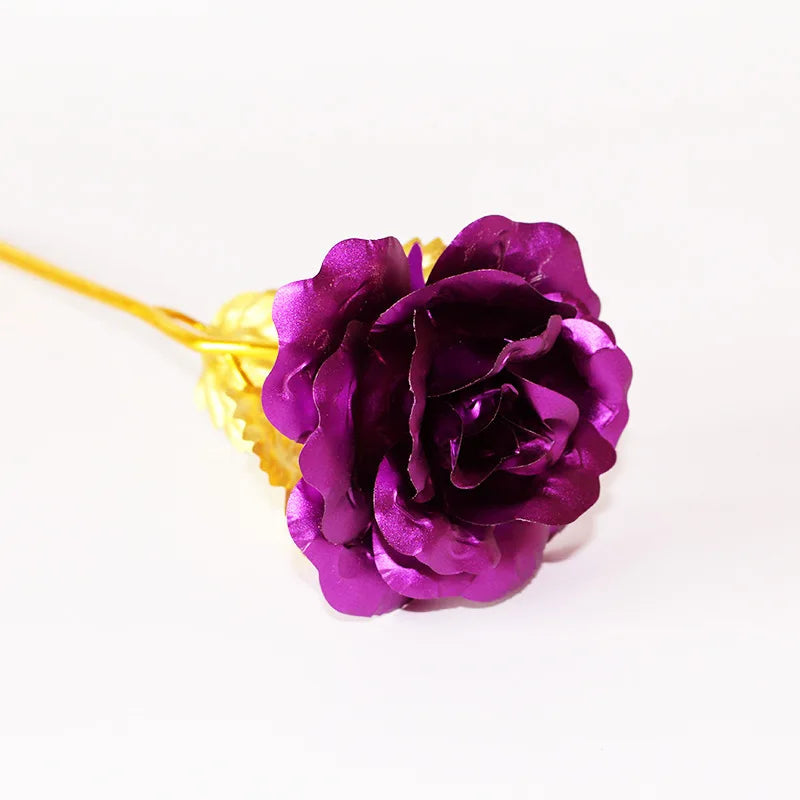 YO CHO 24K Plated Gold Rose Artificial Flower 24K Foil Rose Galaxy Box Birthday Valentine Mother's Day Christmas Creative Gift Quick Pick Grocers