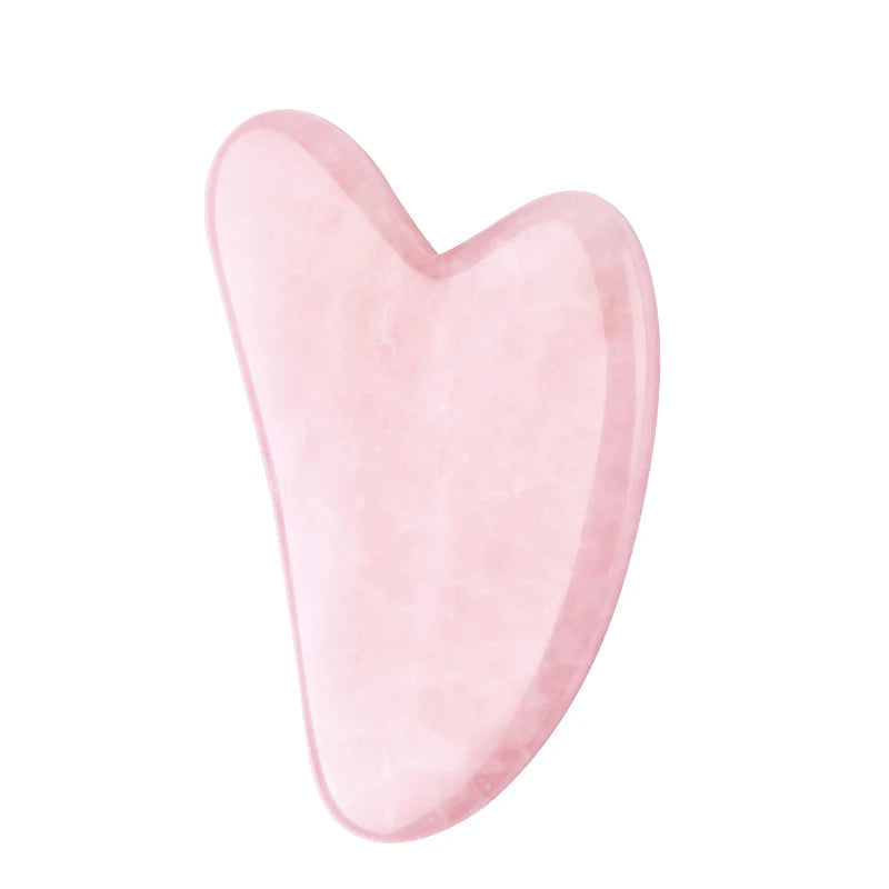 Natural Stone Jade Gouache Scraper Rose Quartz Facial Gua Sha Tools Neck Massager for Face Lifting Wrinkle Remover Beauty Health Quick Pick Grocers