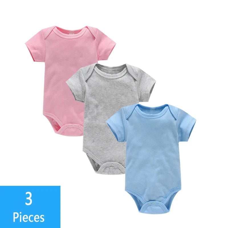 3PCS/Lot Baby Clothes Boy/Girl Baby Bodysuit Summer Clothes Solid Color Romper Soft Cotton Jumpsuit For Newborns Clothing 2021 Econic Blanks