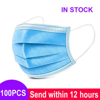 Mouth Masks 3-layer Anti-Dust Disposable Mascarillas  Non Woven Meltblown Cloth Masks Elastic Ear Loop Face Mask Purest Peak