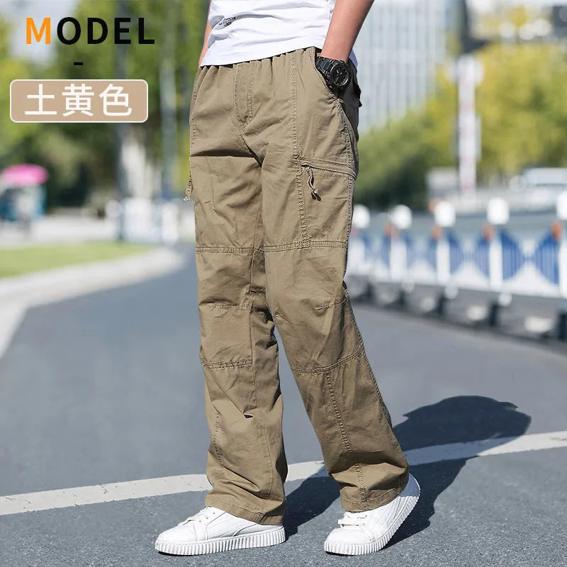 Men's Cargo Pants Summer Spring Cotton Work Wear New In Large Size 6XL Casual Climbing Joggers Sweatpants Hombre Autumn Trousers Quick Pick Grocers