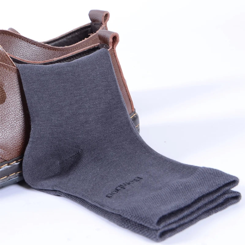10Pairs/Lot Men Bamboo Socks Brand Comfortable Breathable Casual Business Men's Crew Socks High Quality Guarantee Sox Male Gift Quick Pick Grocers