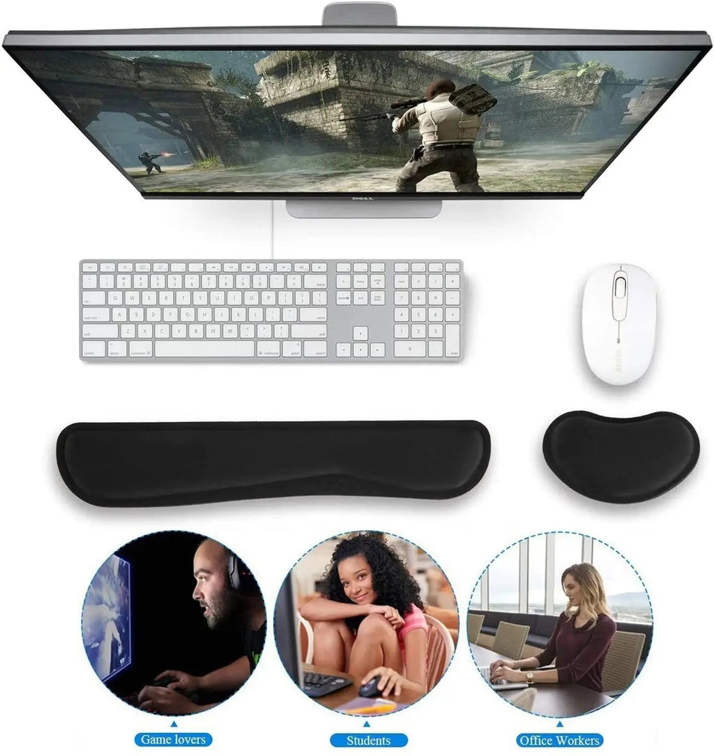 RAKOON Mouse Pad with  Wrist Rest Non-Slip Base Wrist Rest Pad Ergonomic Mousepad for Typist Office Gaming PC Laptop Econic Blanks